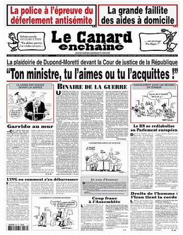Le Canard Enchaîné N°5374 Du 8 Novembre 2023